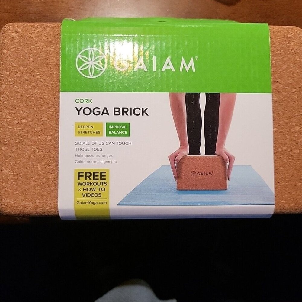 Gaiam Essentials Yoga Brick - Cork Stretching Balance Aid
